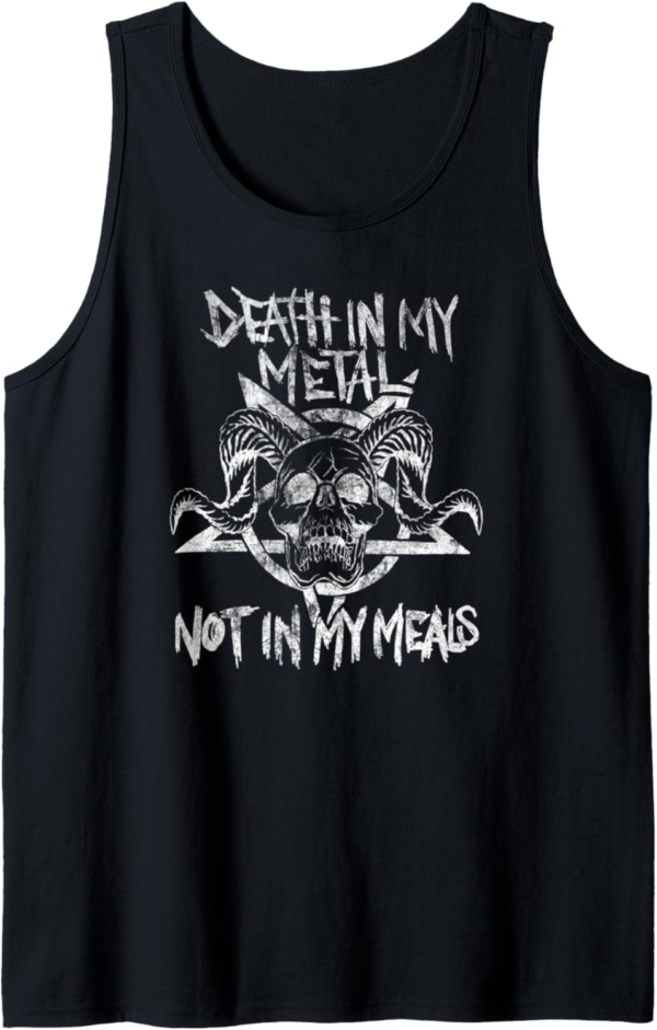 Death in my Metal Not in My Meals - Vegan Metalhead Tank Top - Image 2